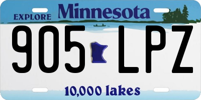 MN license plate 905LPZ