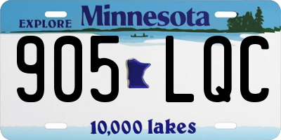 MN license plate 905LQC