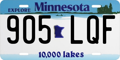 MN license plate 905LQF