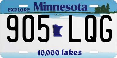 MN license plate 905LQG
