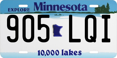 MN license plate 905LQI