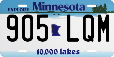 MN license plate 905LQM