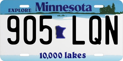 MN license plate 905LQN