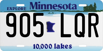 MN license plate 905LQR