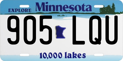 MN license plate 905LQU