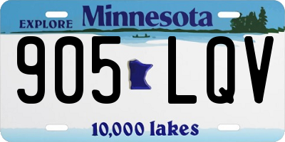 MN license plate 905LQV