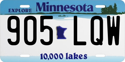 MN license plate 905LQW