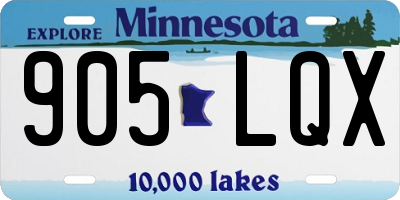 MN license plate 905LQX