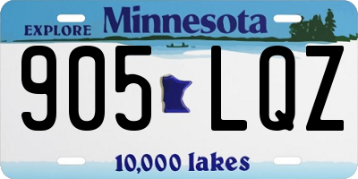 MN license plate 905LQZ