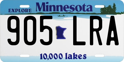 MN license plate 905LRA
