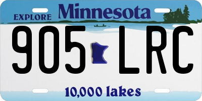 MN license plate 905LRC