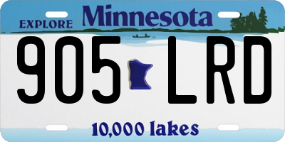 MN license plate 905LRD