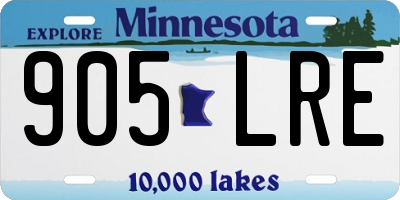 MN license plate 905LRE