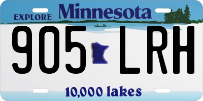 MN license plate 905LRH