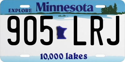 MN license plate 905LRJ