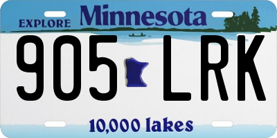 MN license plate 905LRK