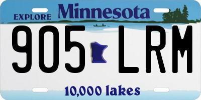 MN license plate 905LRM