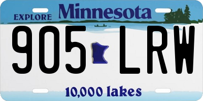 MN license plate 905LRW