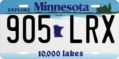 MN license plate 905LRX