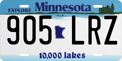 MN license plate 905LRZ