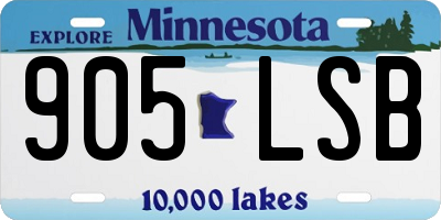 MN license plate 905LSB