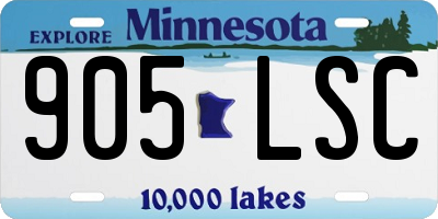 MN license plate 905LSC