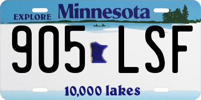 MN license plate 905LSF
