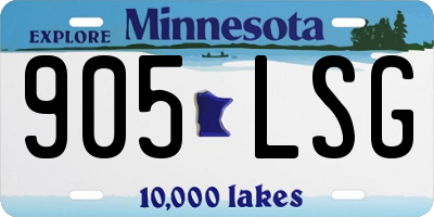 MN license plate 905LSG