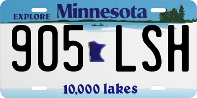 MN license plate 905LSH