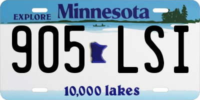 MN license plate 905LSI
