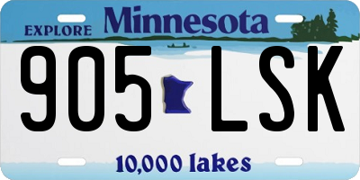 MN license plate 905LSK