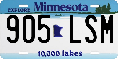 MN license plate 905LSM
