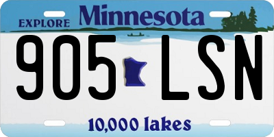 MN license plate 905LSN