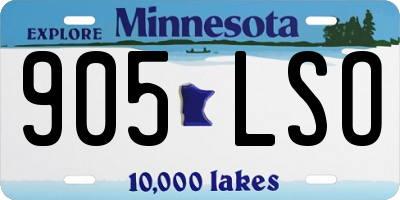 MN license plate 905LSO