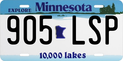 MN license plate 905LSP