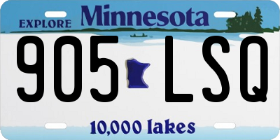 MN license plate 905LSQ