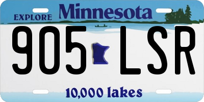 MN license plate 905LSR