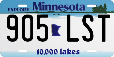 MN license plate 905LST