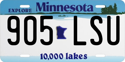MN license plate 905LSU