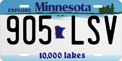MN license plate 905LSV