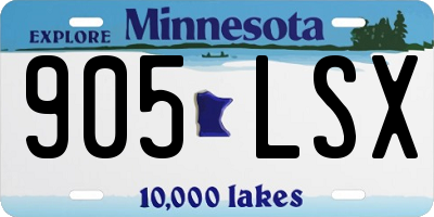 MN license plate 905LSX