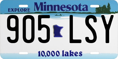MN license plate 905LSY