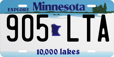 MN license plate 905LTA