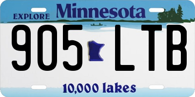 MN license plate 905LTB