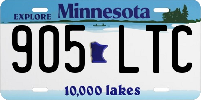 MN license plate 905LTC