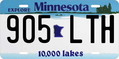 MN license plate 905LTH