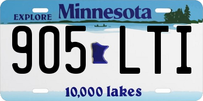 MN license plate 905LTI