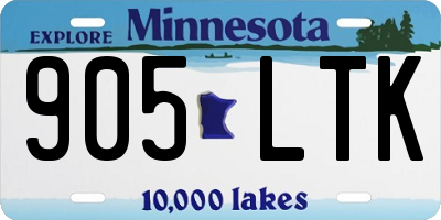 MN license plate 905LTK