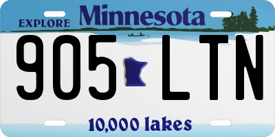MN license plate 905LTN