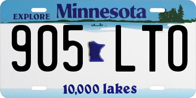 MN license plate 905LTO